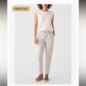 FAHERTY Essential Pant Mariner Grey Organic Cotton Linen Blend Travel